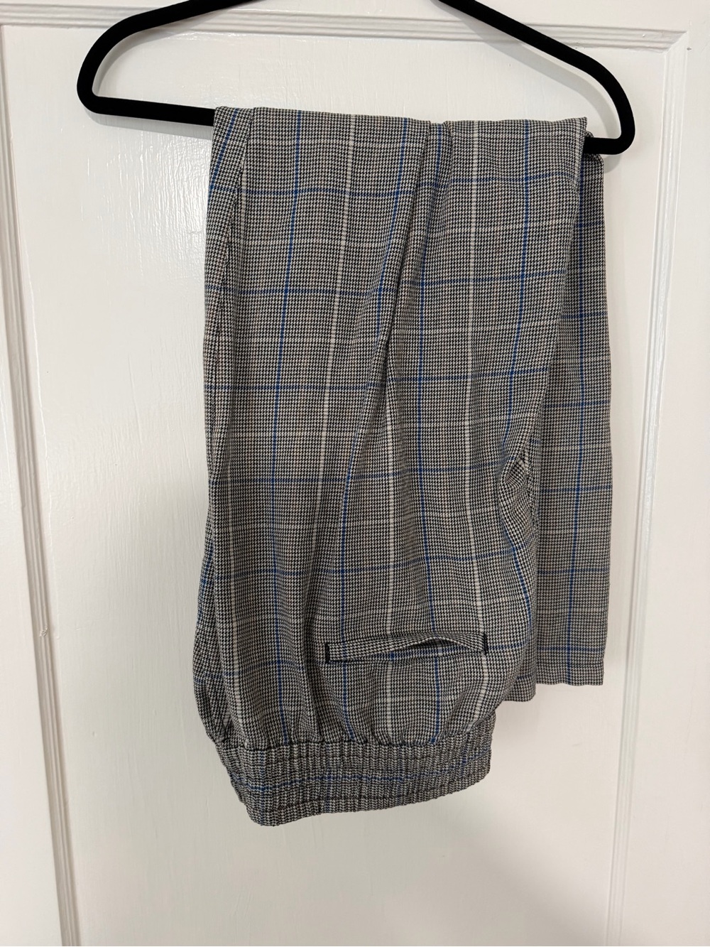 Madewell Plaid Trousers in Gray with Blue Windowpane